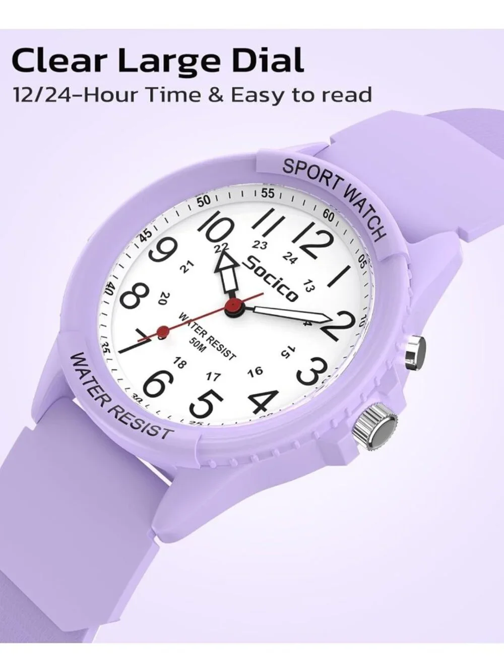 Unisex Purple Analog Quartz Sports Military Waterproof Nurse Classic Wrist Watch